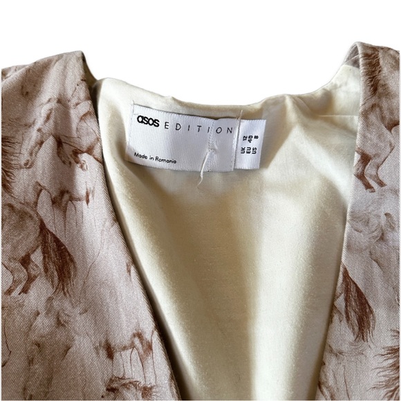 ASOS Edition Size US 8 button front midi dress in cotton twill horse print - Picture 5 of 10